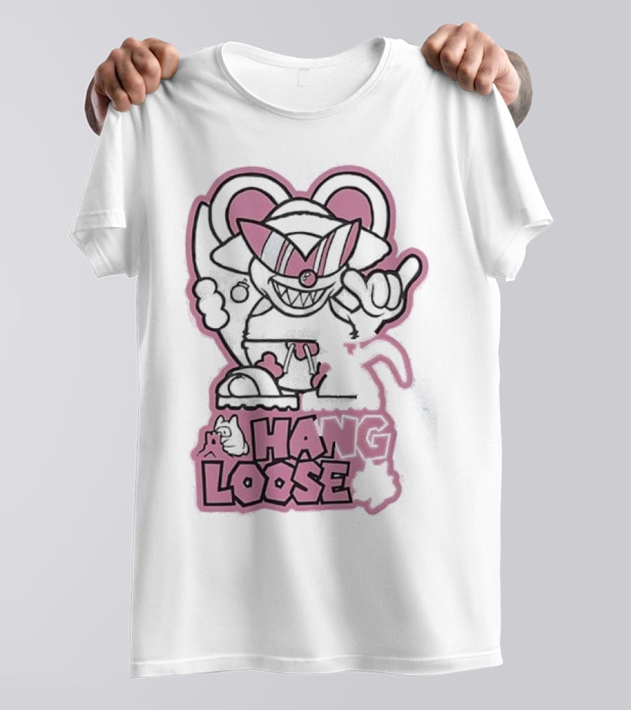 Coneyfest Hang Loose Retro Cartoon Mouse Hand Gesture T-Shirt