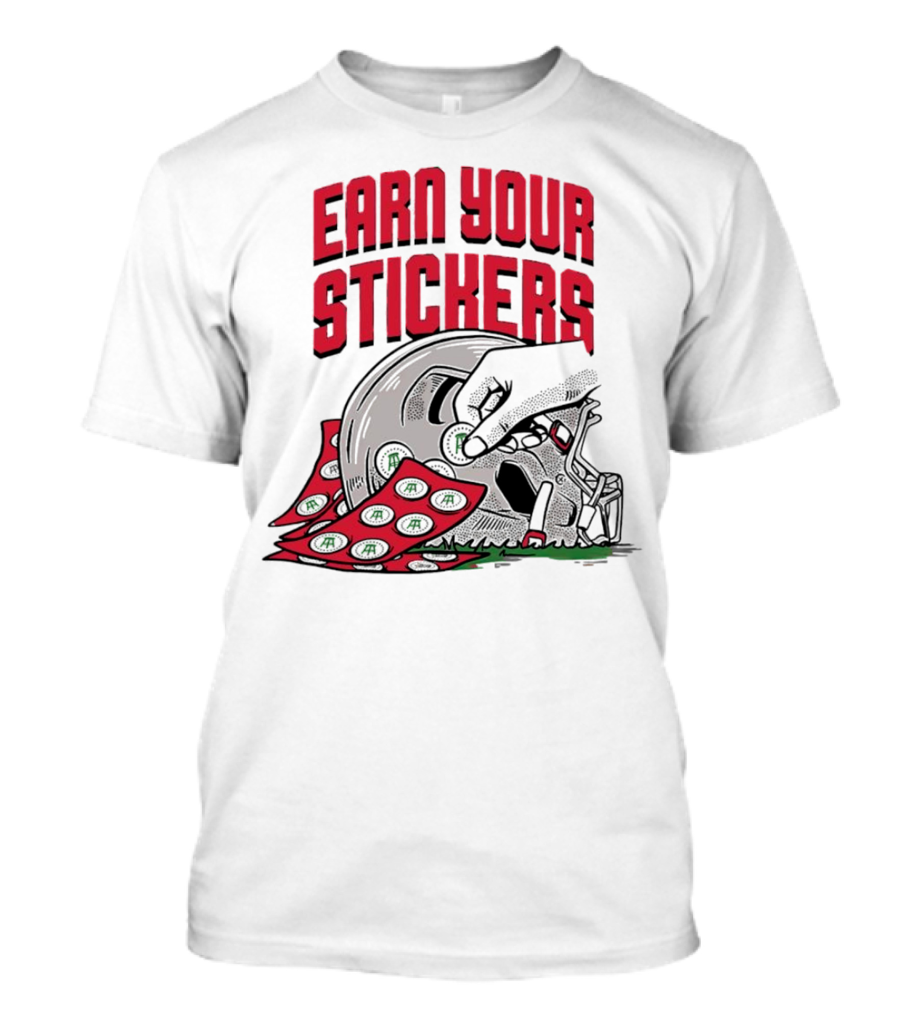 Ohio State Buckeyes Earn Your Stickers Helmet Skull Football T-Shirt