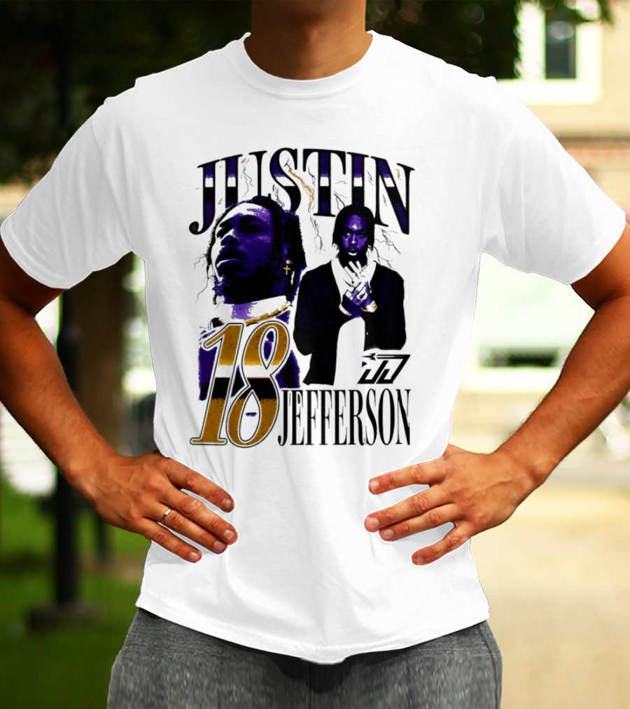 Justin Jefferson 18 Minnesota Vikings Lightning T-Shirt
