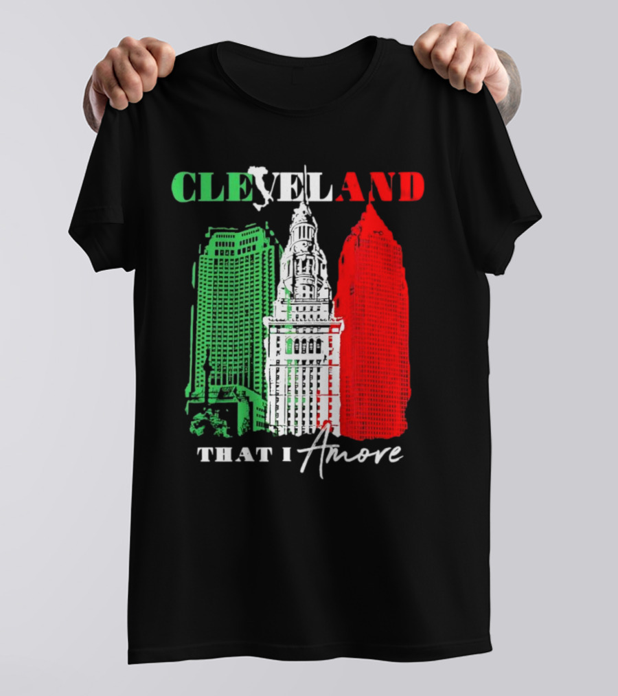 Cleveland That I Amore Italy Flag Skyline T-Shirt