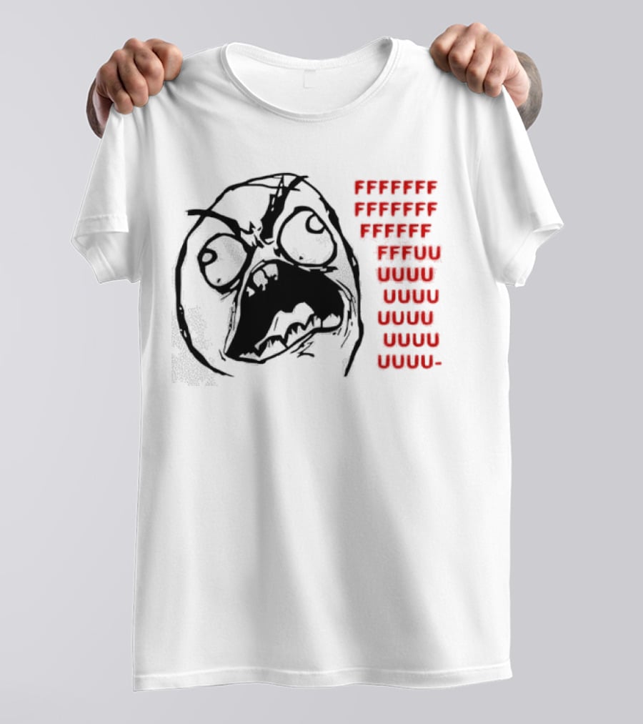 Rage Face Meme FFFFUUUUU Repeated Text T-Shirt