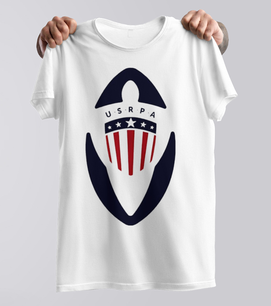 USRPA U.S. Rugby Players Association Red White And Blue Shield T-Shirt