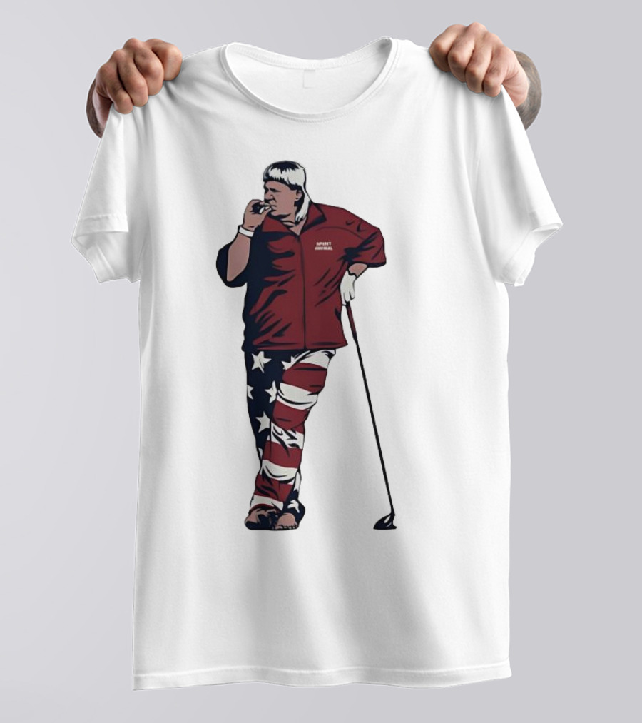 John Daly Sports Legend American Flag Pants Golf T-Shirt