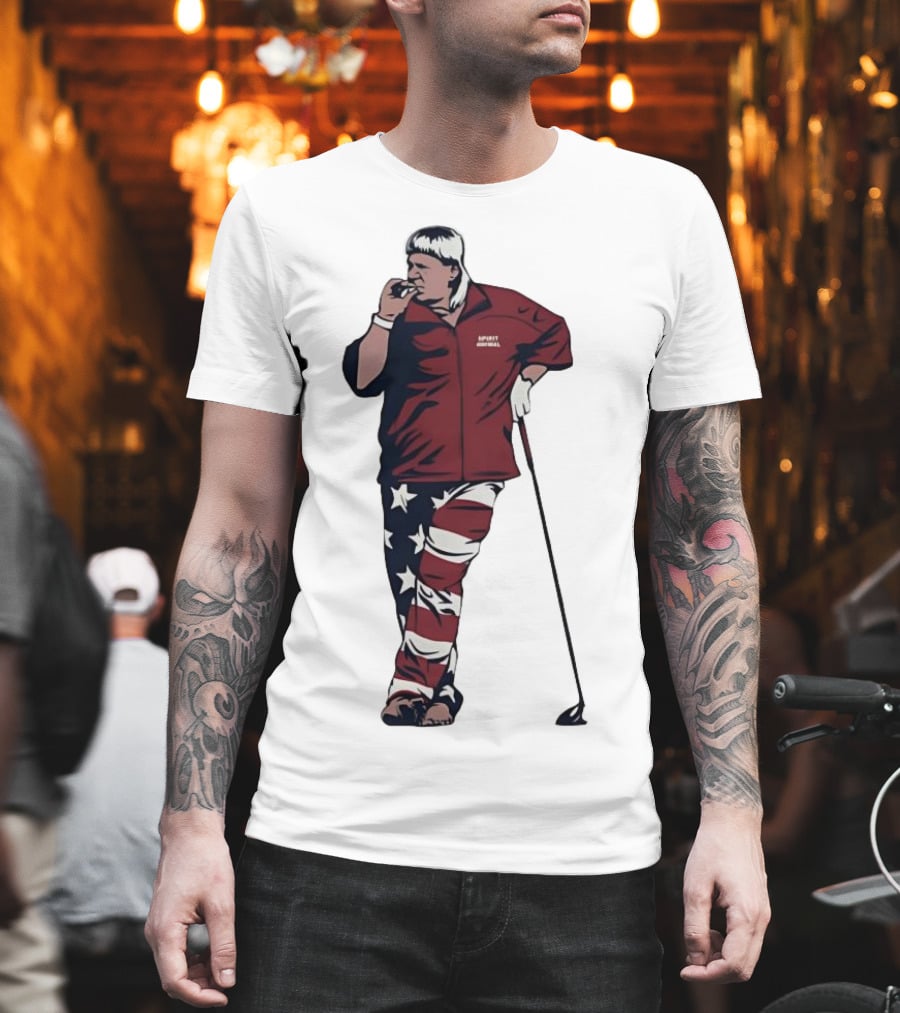 John Daly Sports Legend American Flag Pants Golf T-Shirt