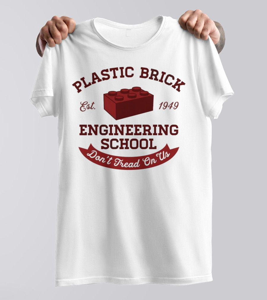 Plastic Brick Engineering School Est. 1949 Don't Tread On Us LEGO Brick Building T-Shirt