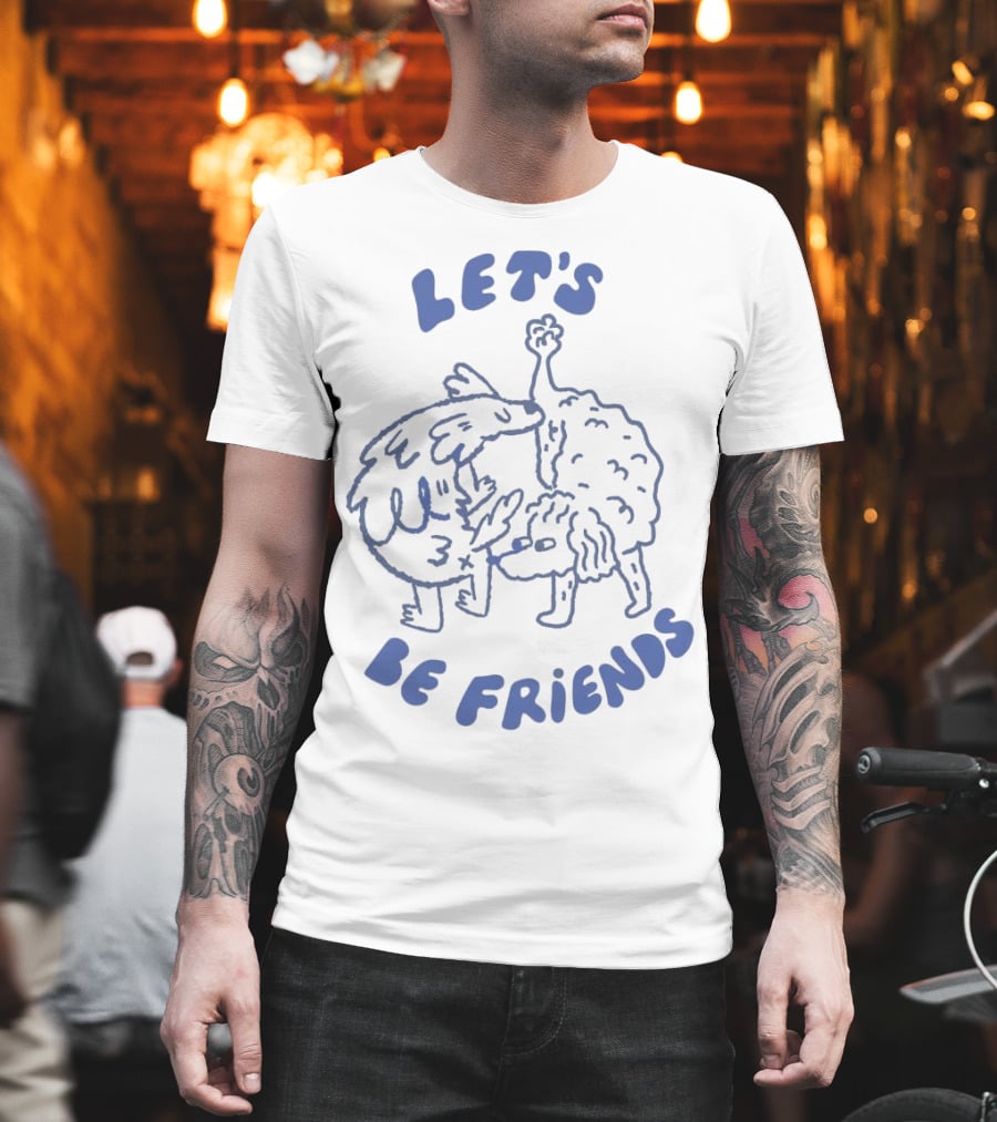 LET'S BE FRIENDS Turkey And Dog Embrace T-Shirt