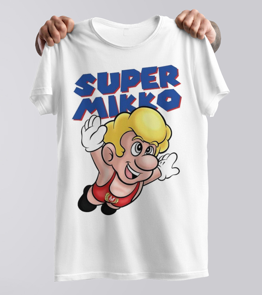 Super Mikko Flying Character Parody Super Mario Game T-Shirt