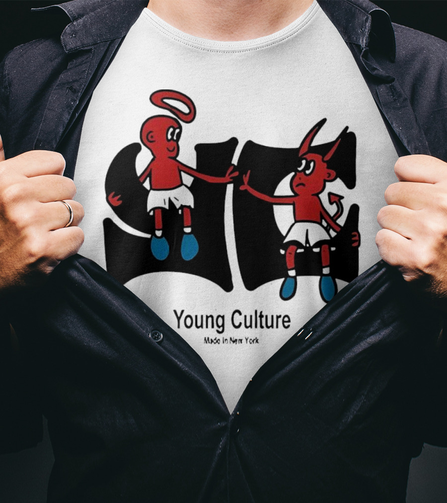 Young Culture Made In New York Best Buds Angel Devil Duo T-Shirt