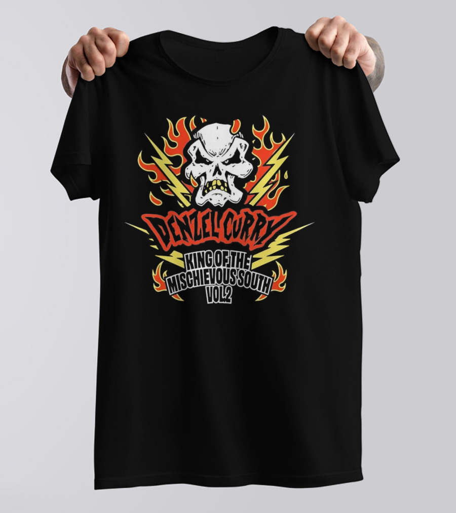 Denzel Curry King Of The Mischievous South Vol 2 Skull Flames Lightning T-Shirt