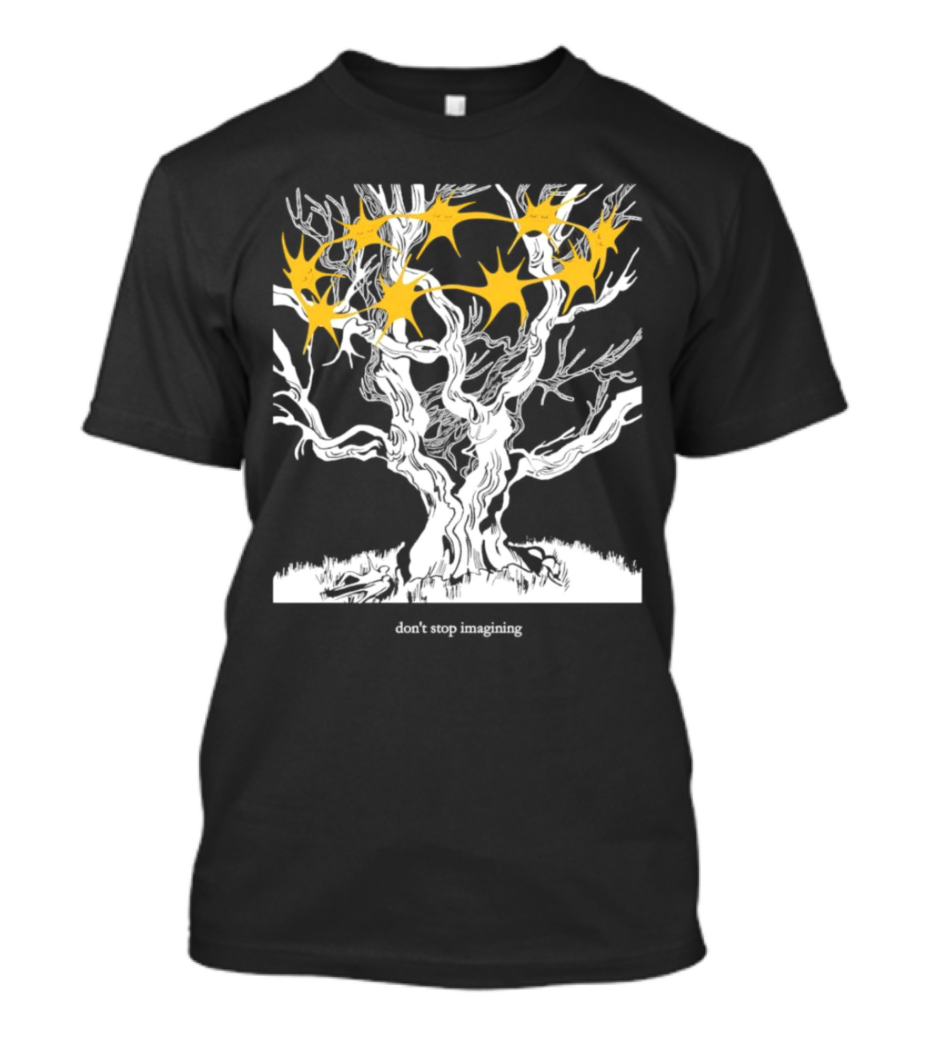 Don’t Stop Imagining Tree With Yellow Stars T-Shirt