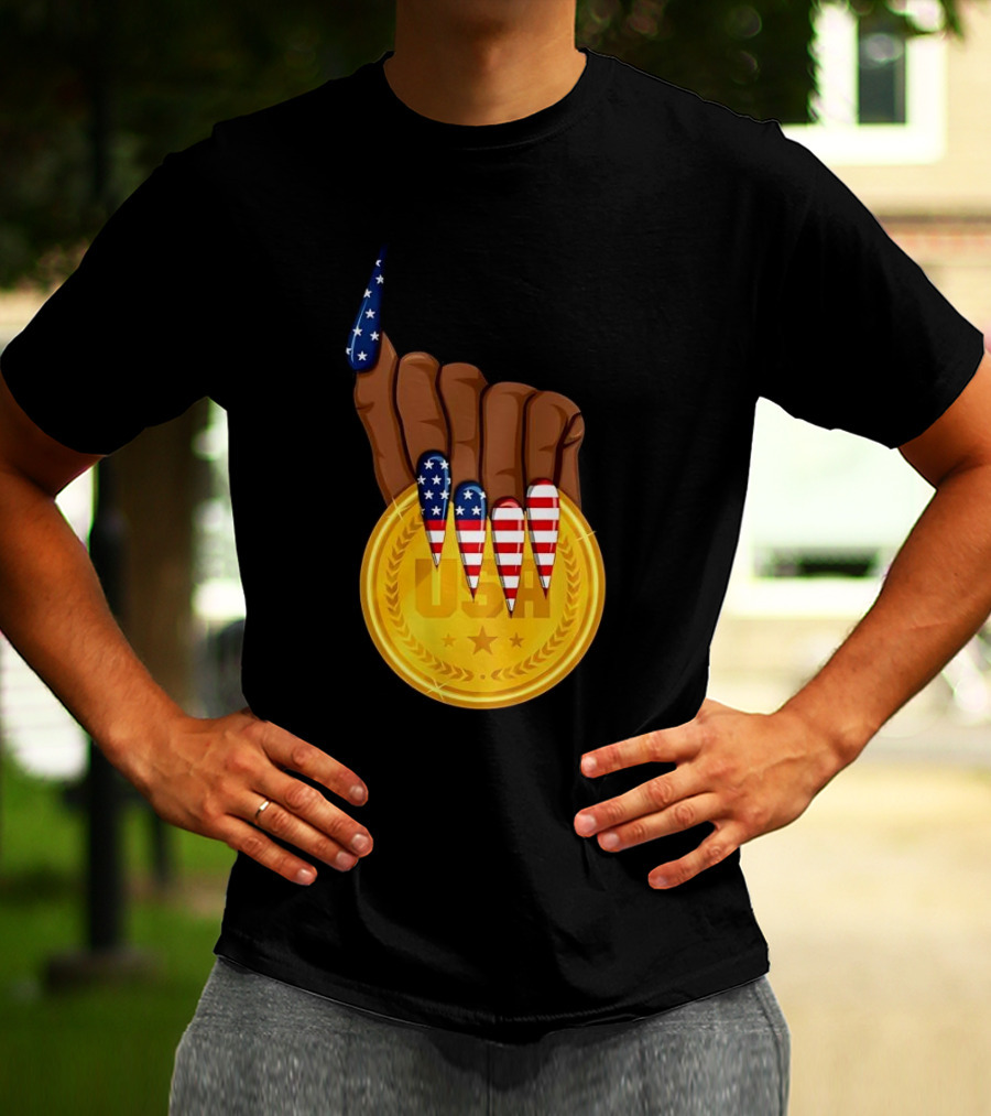 Gold Medal USA American Nails Sha’Carri Richardson T-Shirt