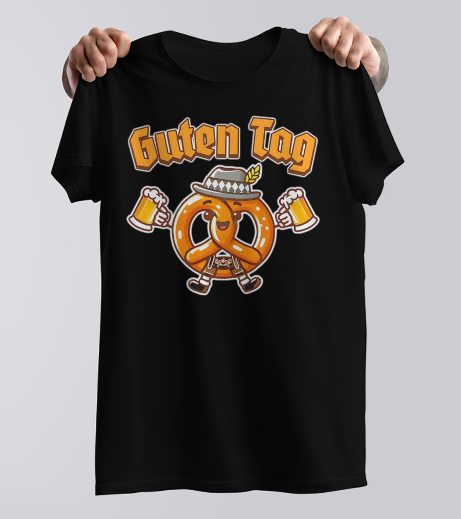 Guten Tag Pretzel With Beer Oktoberfest Cheers T-Shirt