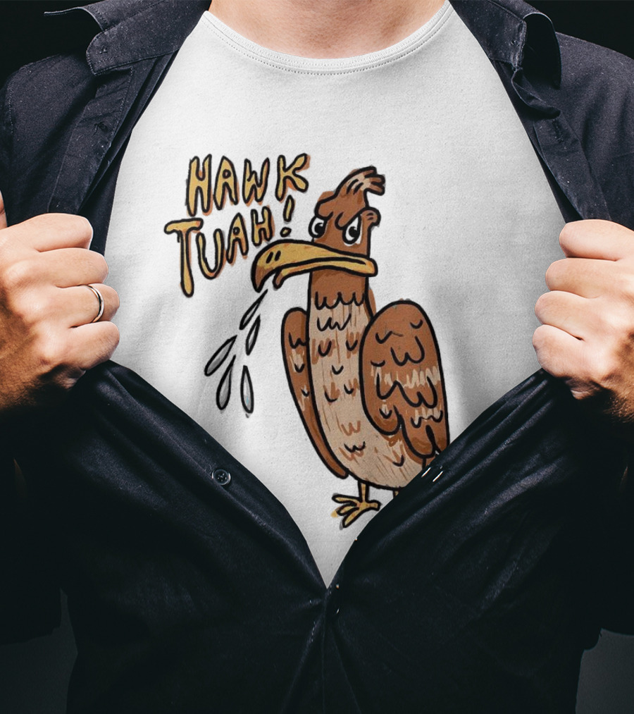 Hawk Tuah Tough Angry Bird With Spilled Ink T-Shirt
