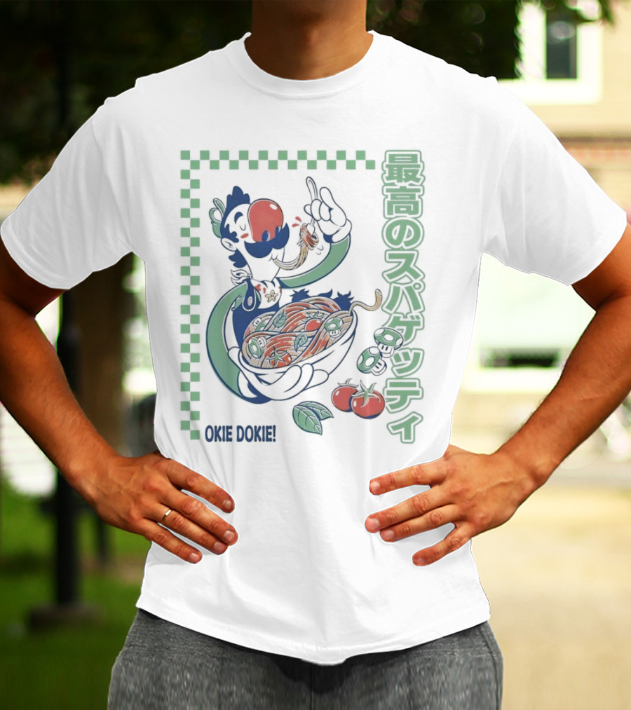 Luigi Okie Dokie Spaghetti T-Shirt