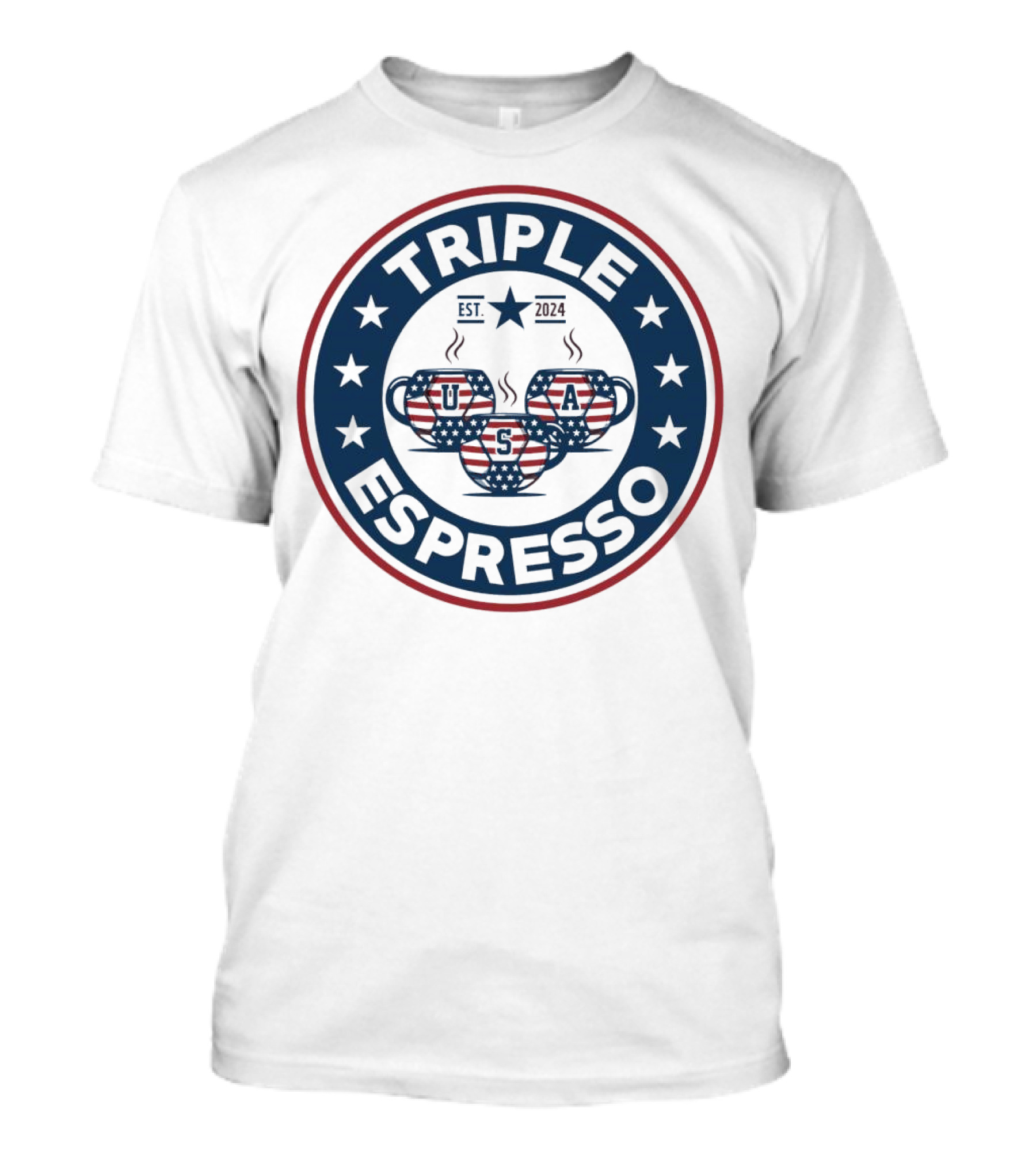 Triple Espresso USWNT American Flag Est T-Shirt