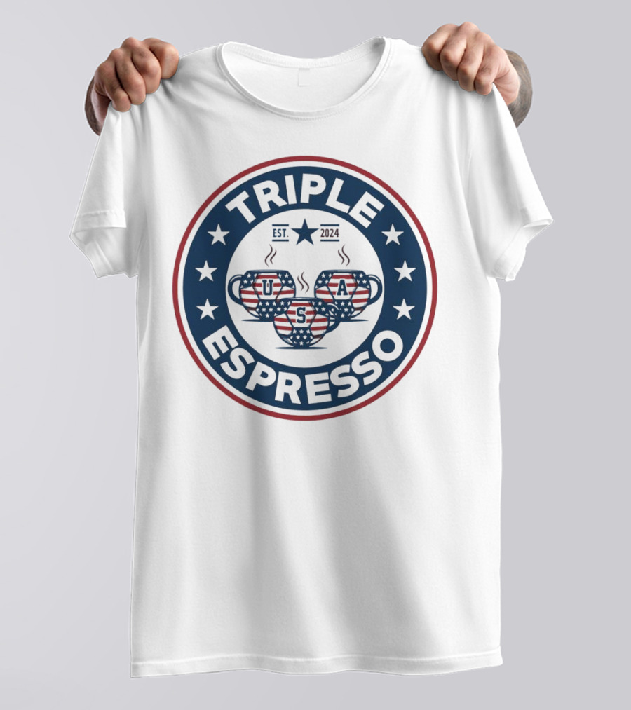 Triple Espresso USWNT American Flag Est T-Shirt