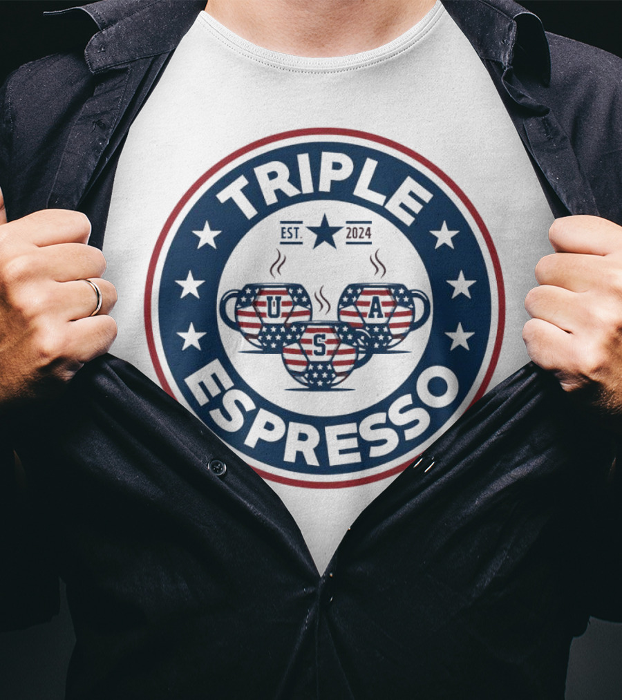 Triple Espresso USWNT American Flag Est T-Shirt