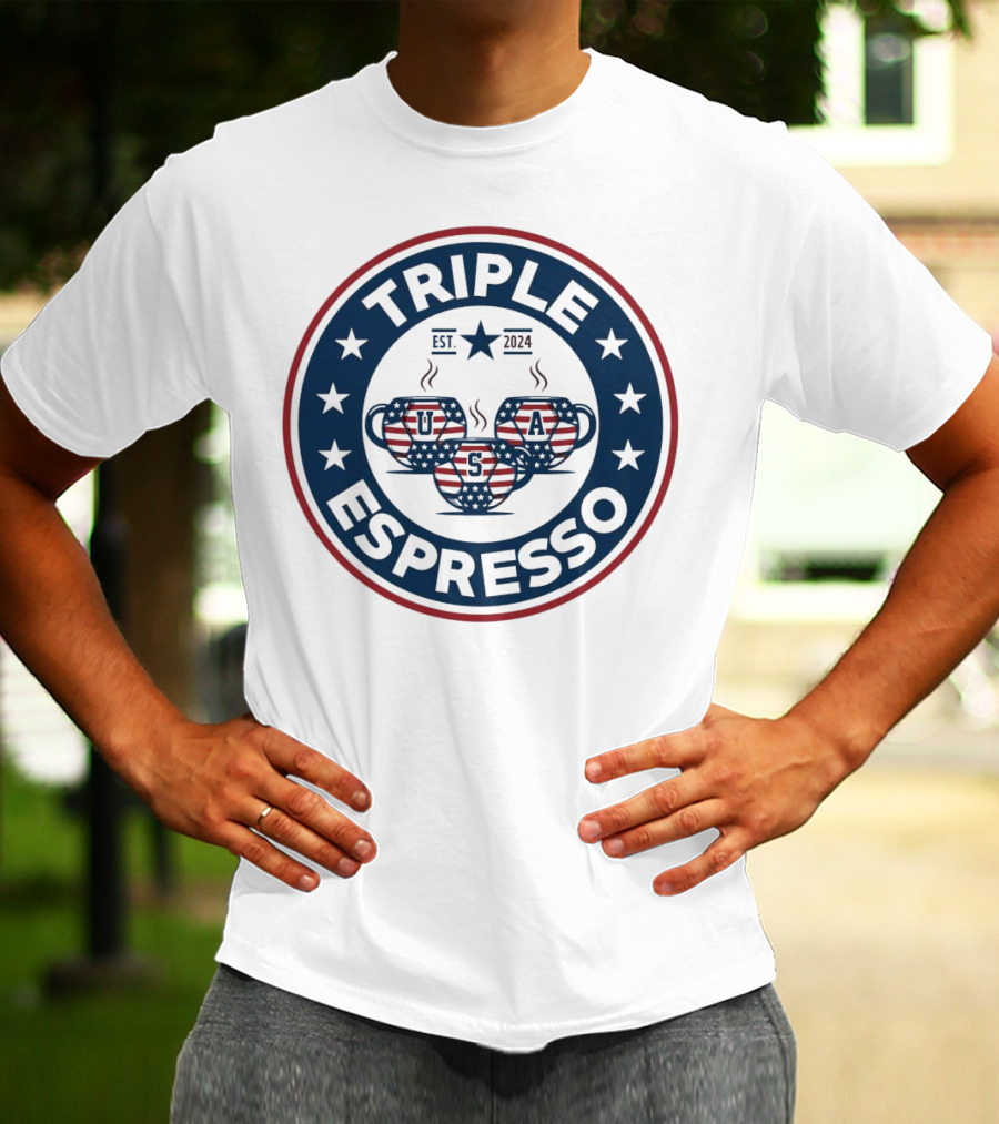 Triple Espresso USWNT American Flag Est T-Shirt