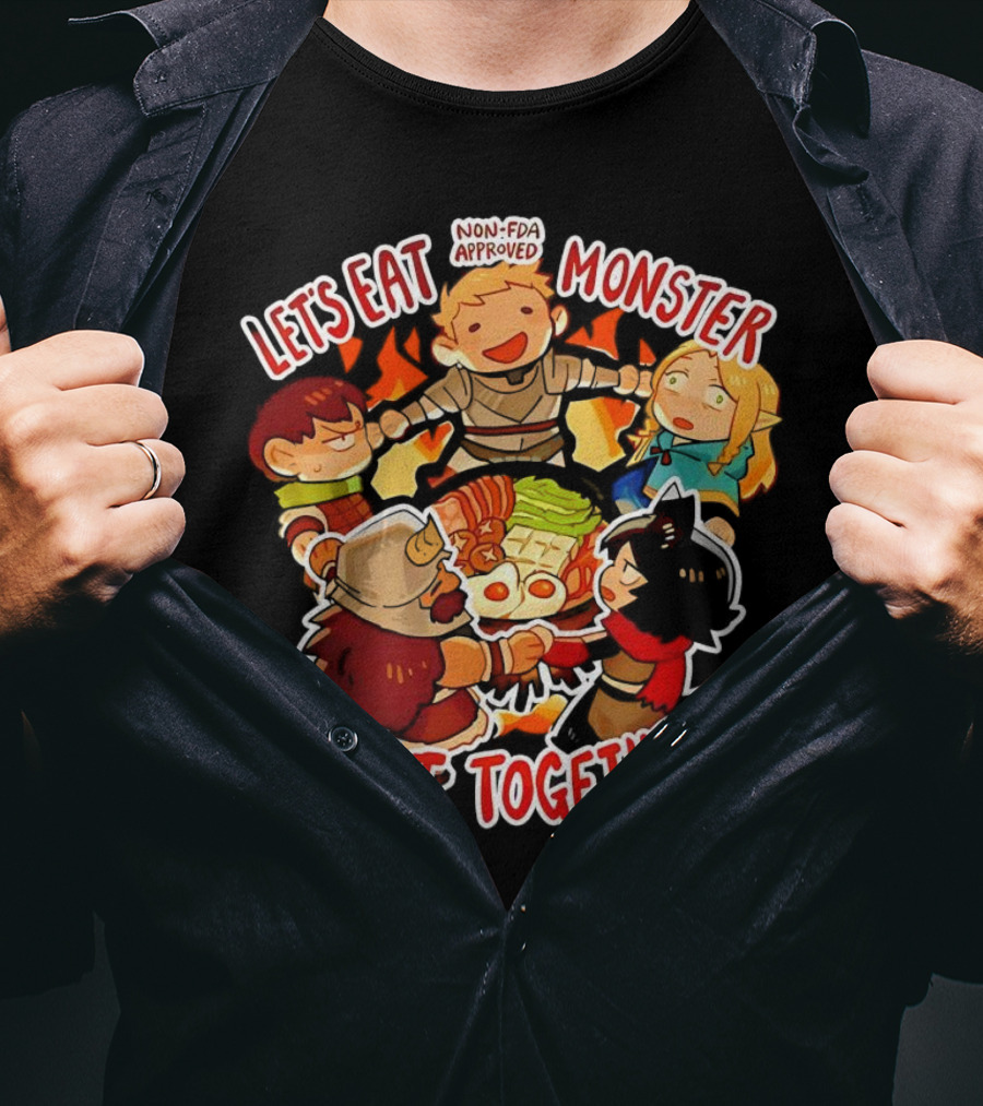 Let's Eat Monster Meat Together Non-FDA Approved Dungeon Meshi T-Shirt