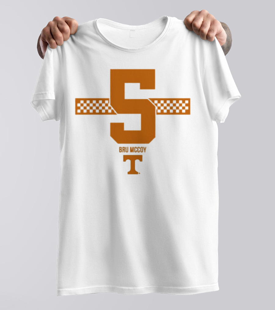Bru McCoy 5 Stripe Tennessee Volunteers Checkerboard T T-Shirt