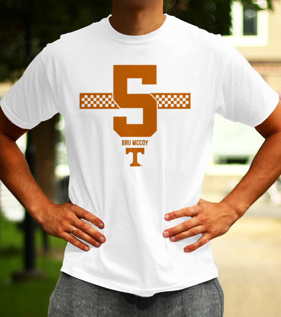 Bru McCoy 5 Stripe Tennessee Volunteers Checkerboard T T-Shirt