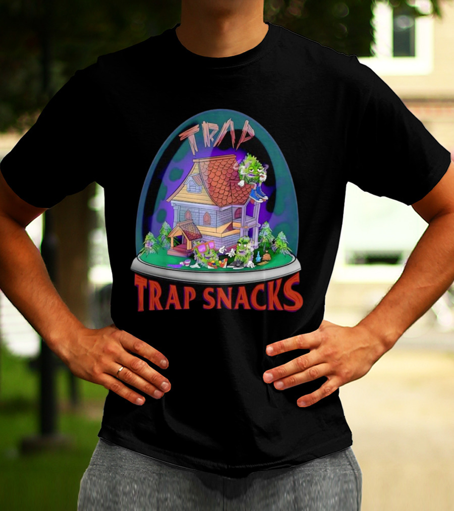 Trap Snacks Haunted House Theme Cannabis Character Dome T-Shirt