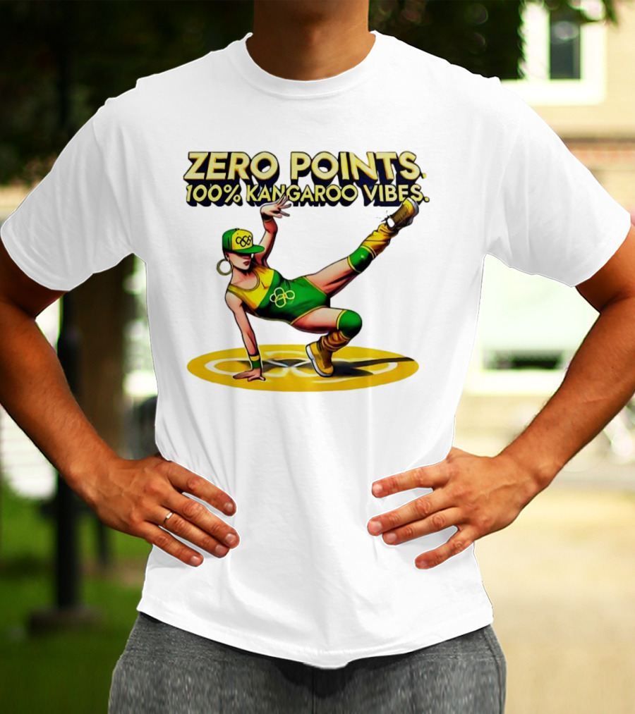 Zero Points 100% Kangaroo Vibes Breakdancing RayGun T-Shirt