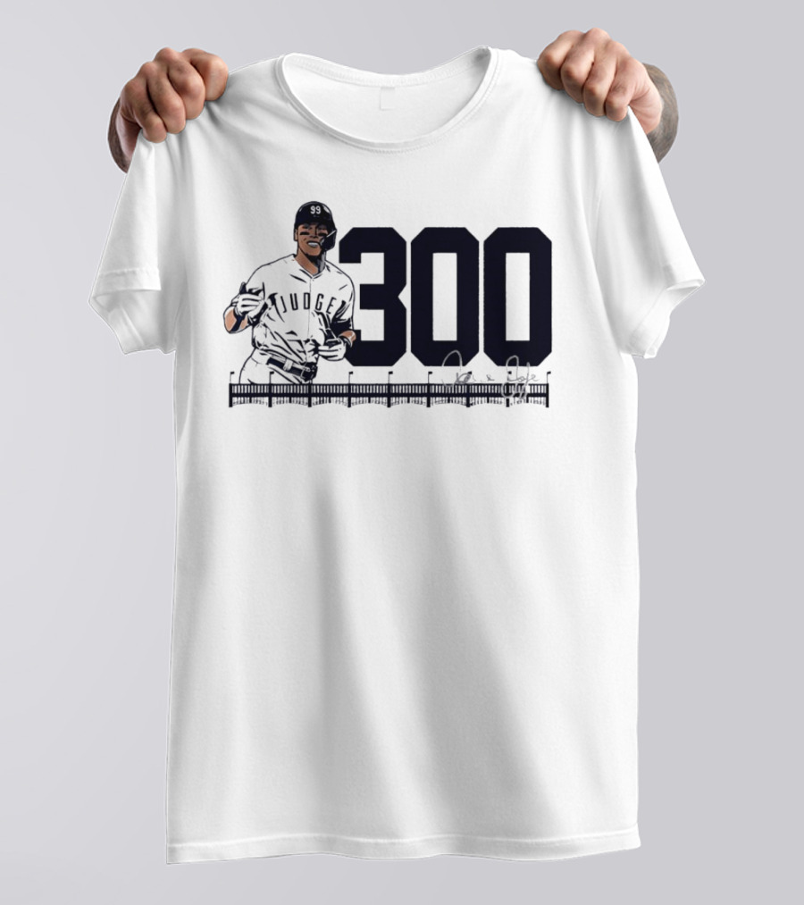 Aaron Judge 300 Career Home Runs Yankees Signature T-Shirt