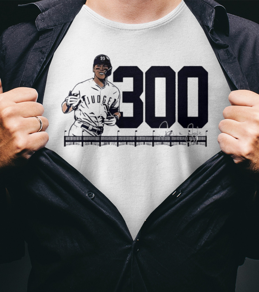 Aaron Judge 300 Career Home Runs Yankees Signature T-Shirt