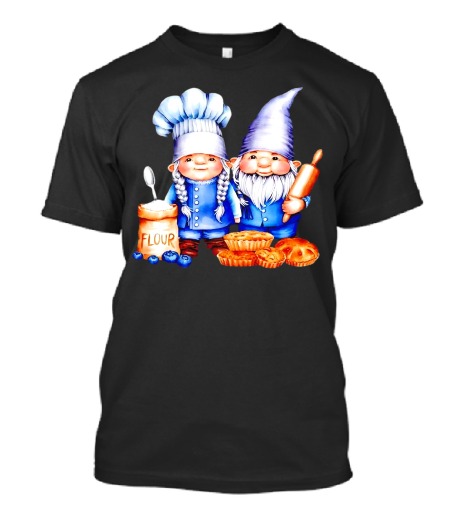 Adorable Baking Gnomes With Flour And Pastries T-Shirt