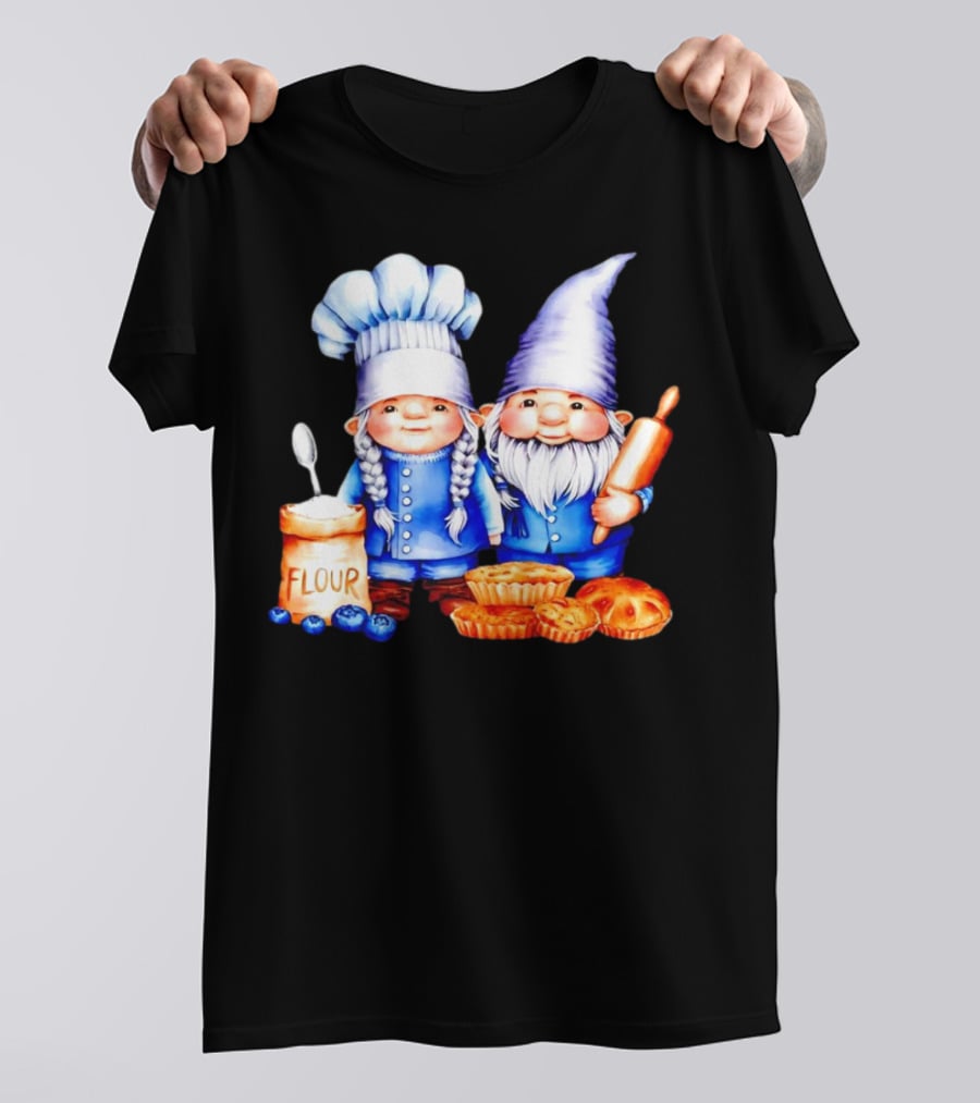 Adorable Baking Gnomes With Flour And Pastries T-Shirt
