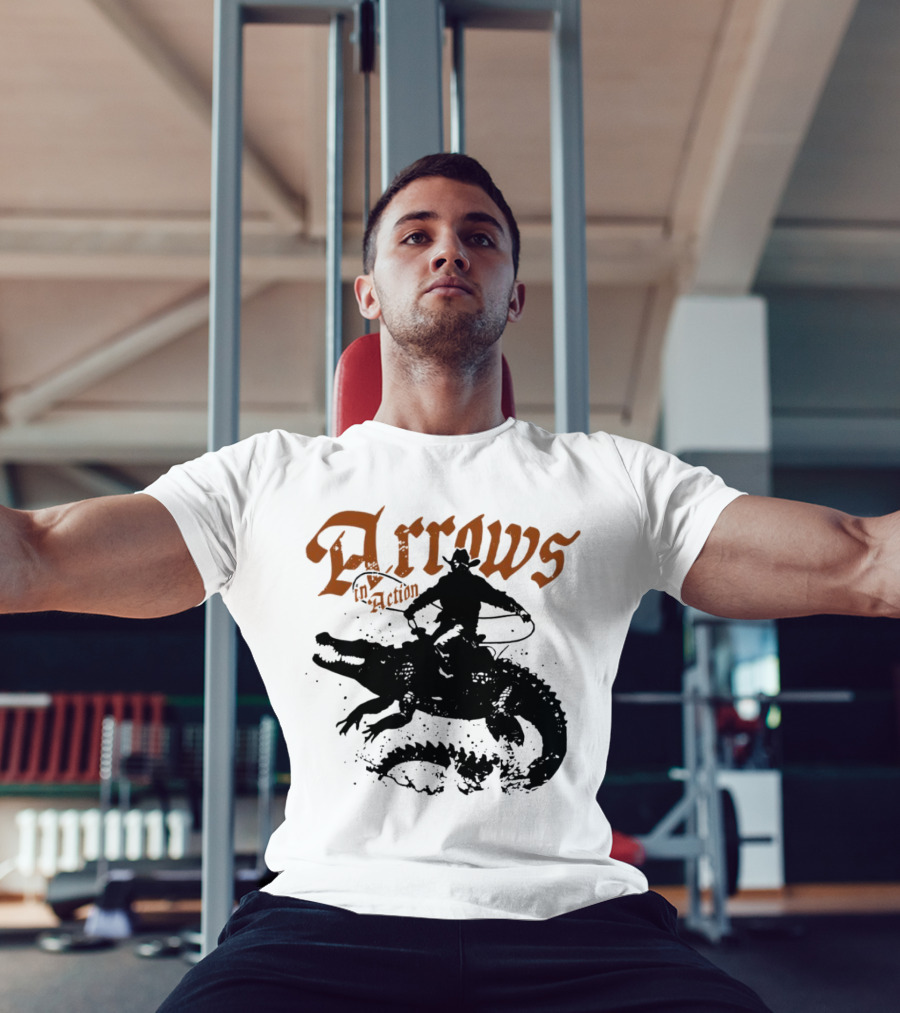 Arrows In Action Cowboy Riding Alligator T-Shirt