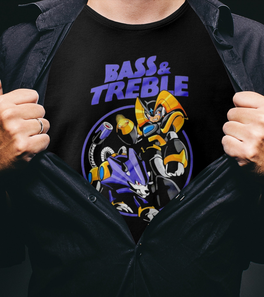 Bass And Treble Mega Man X Black Sabbath Crossover T-Shirt