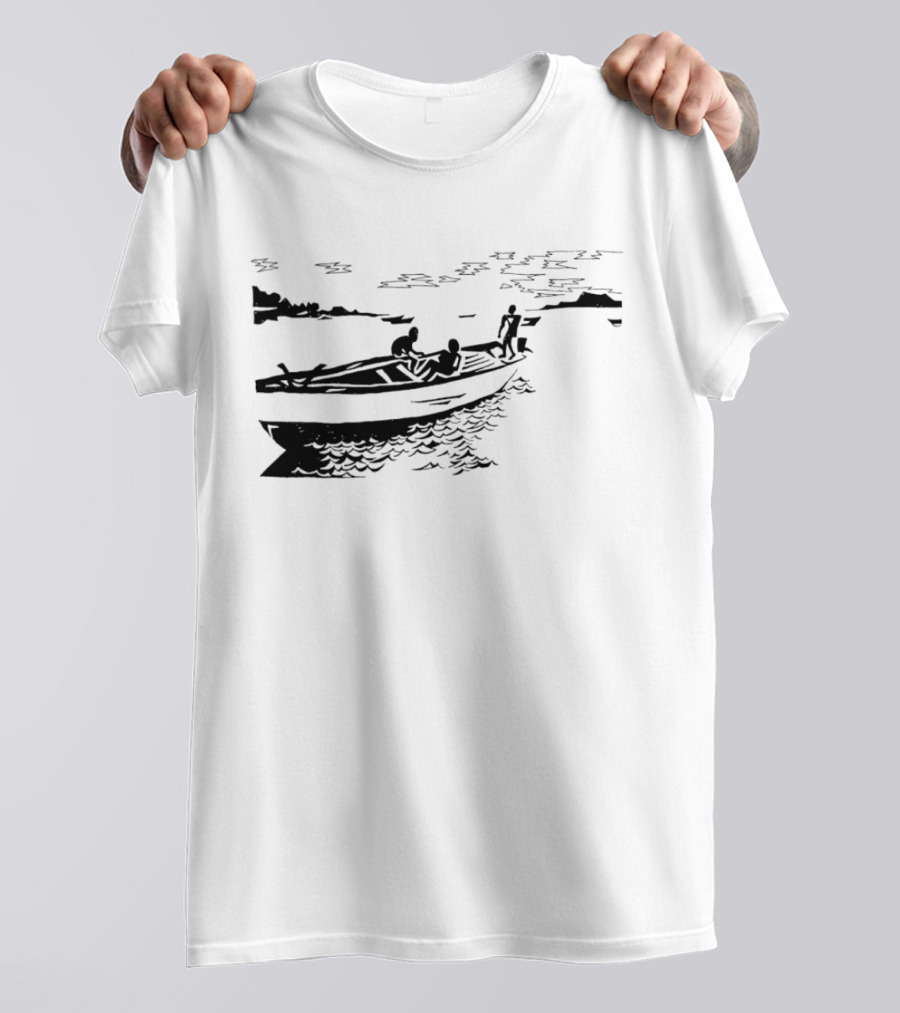 Boat On Lake Malawi Silhouette Scene T-Shirt