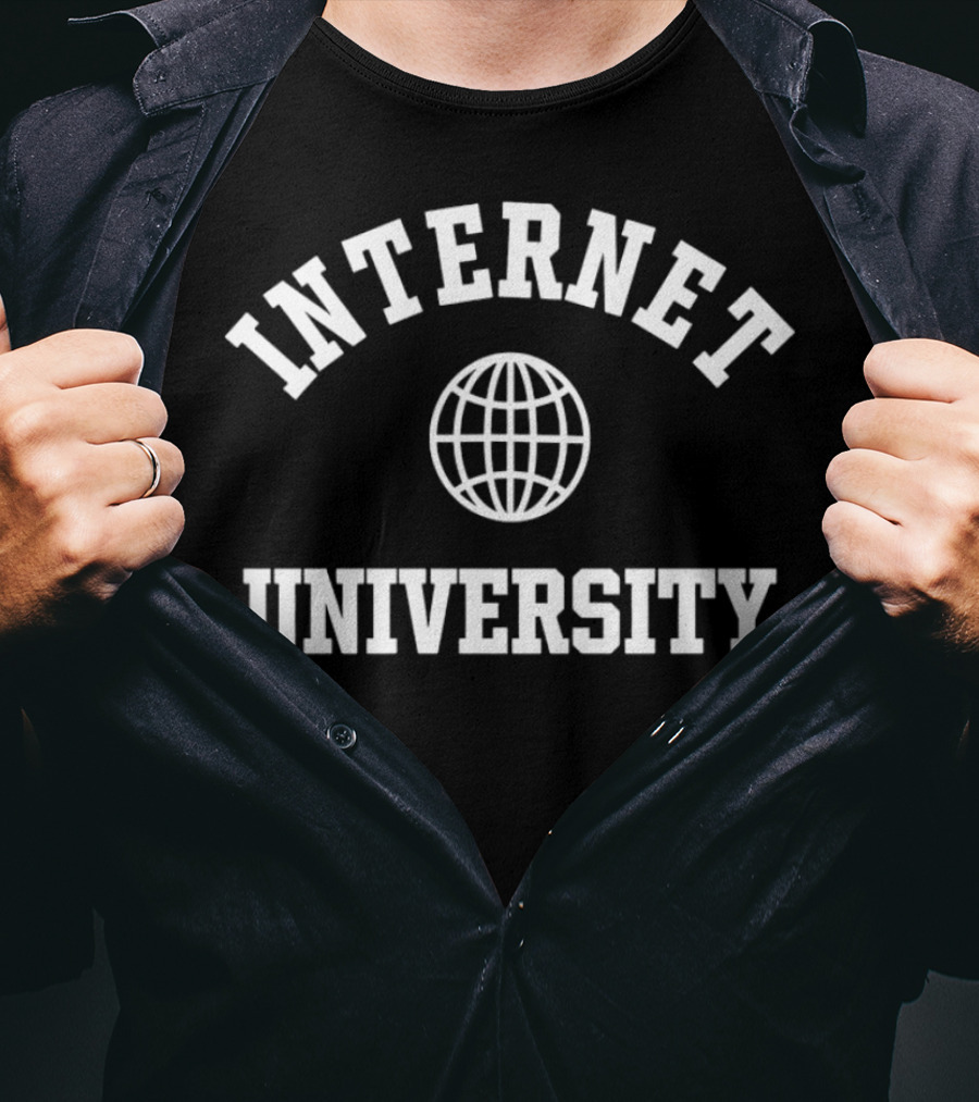 Clickhole Internet University Internet University Logo With Globe T-Shirt