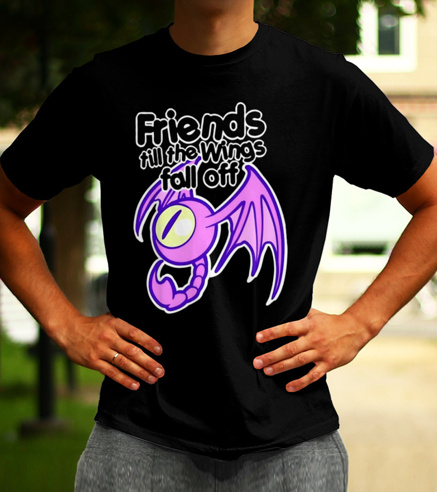 Friends Till The Wings Fall Off Purple Winged Creature T-Shirt