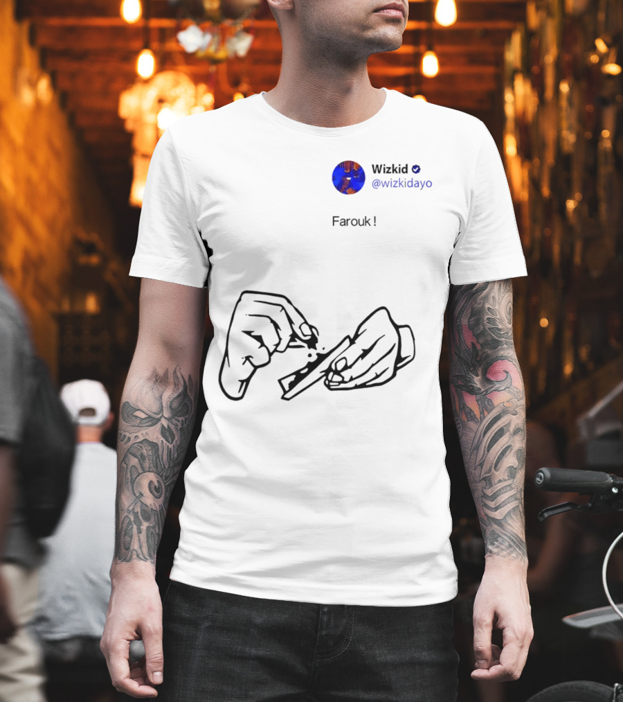 Wizkid @wizkidayo Farouk Godson Wear Hands Rolling T-Shirt