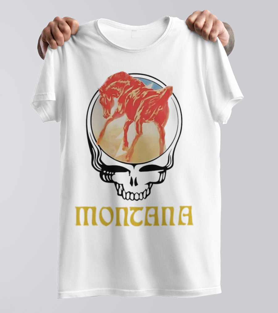 Montana Grateful Dead Skull With Horse T-Shirt