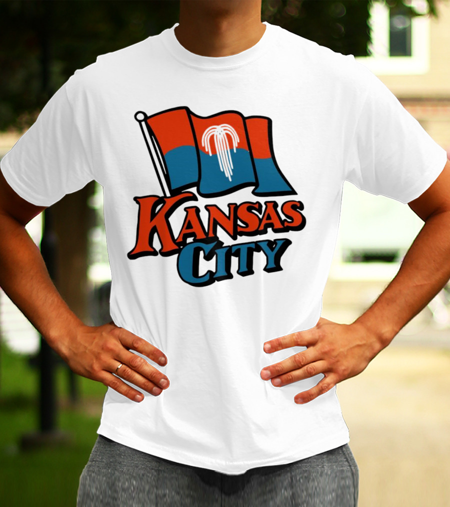 Kansas City Flag With Orange And Blue T-Shirt