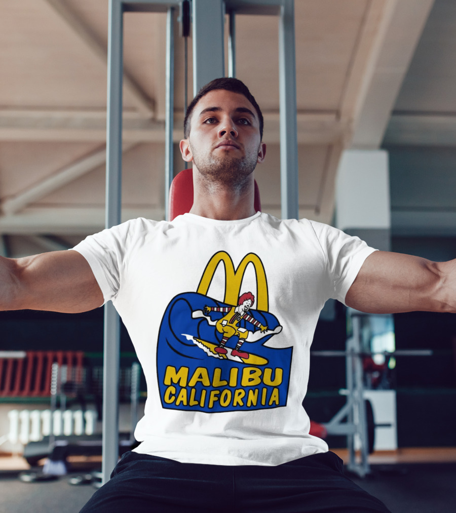 McDonald’s Clown Surfing Malibu California Waves T-Shirt