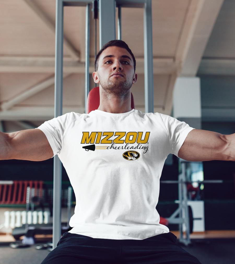 Mizzou Cheerleading Megaphone Oval Tiger Head T-Shirt