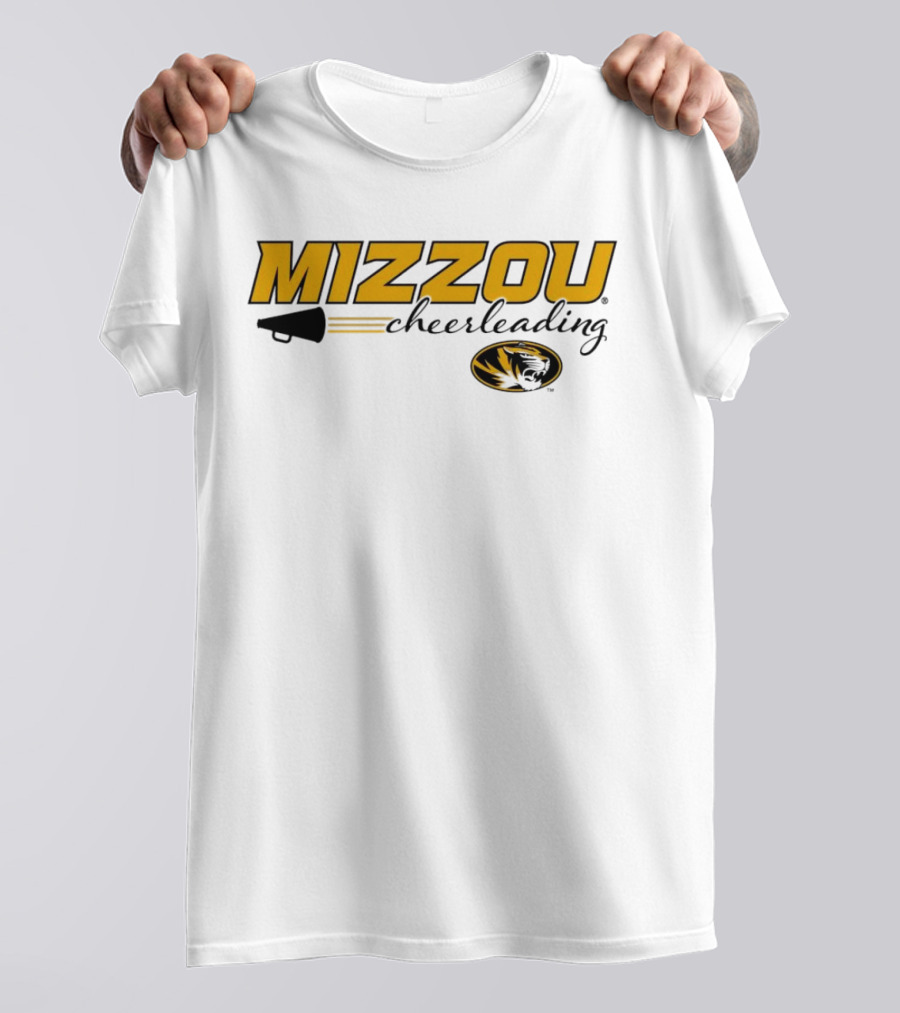 Mizzou Cheerleading Megaphone Oval Tiger Head T-Shirt