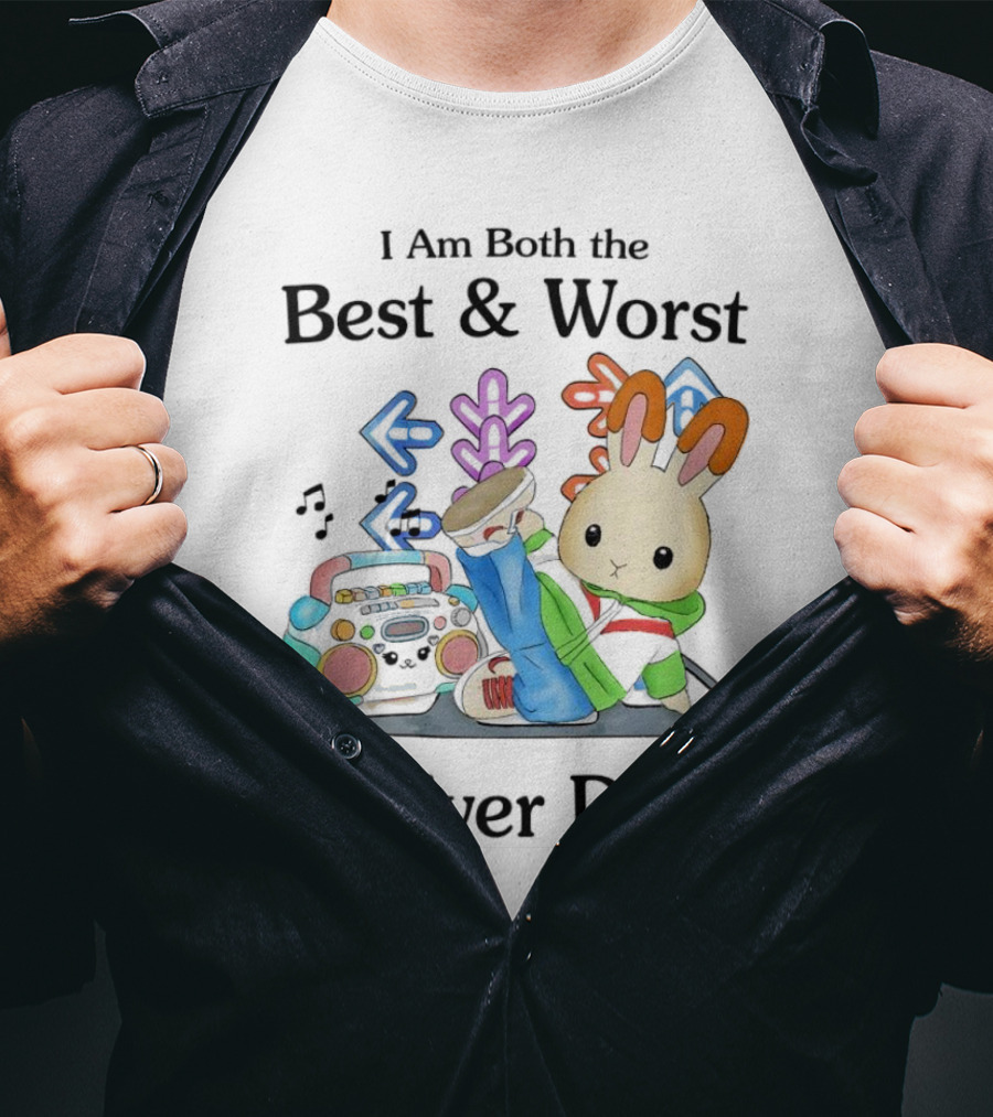 Rabbit Hip Hop Dance I Am Both The Best And Worst To Ever Do It Boombox Music Notes T-Shirt