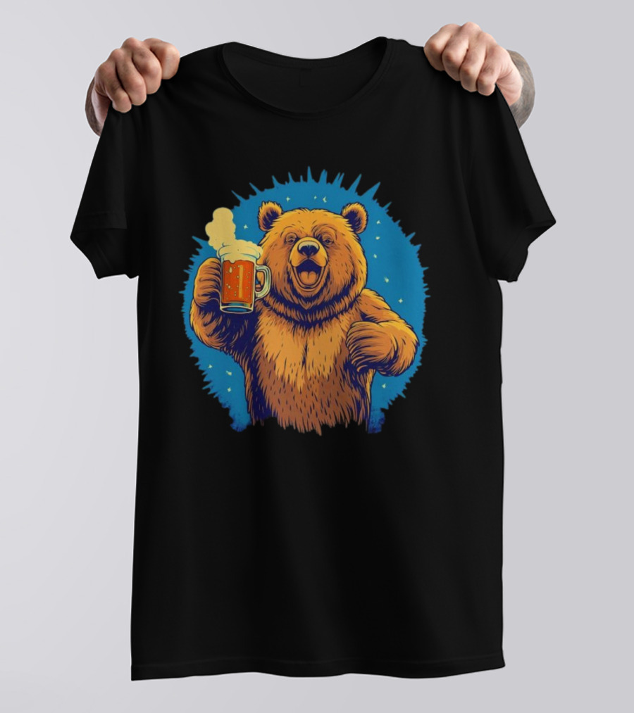 Bear Drink Beer Ging T-Shirt