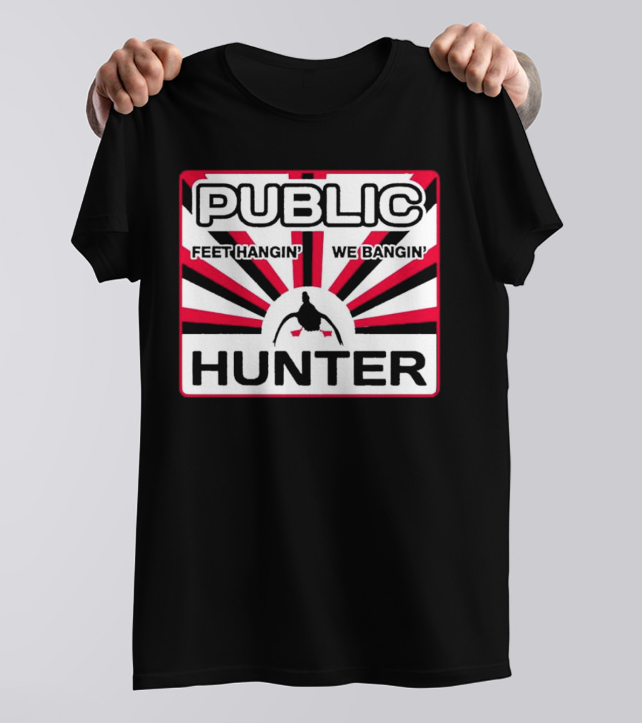 Public Hunter Feet Hangin' We Bangin' Retro Sunburst T-Shirt