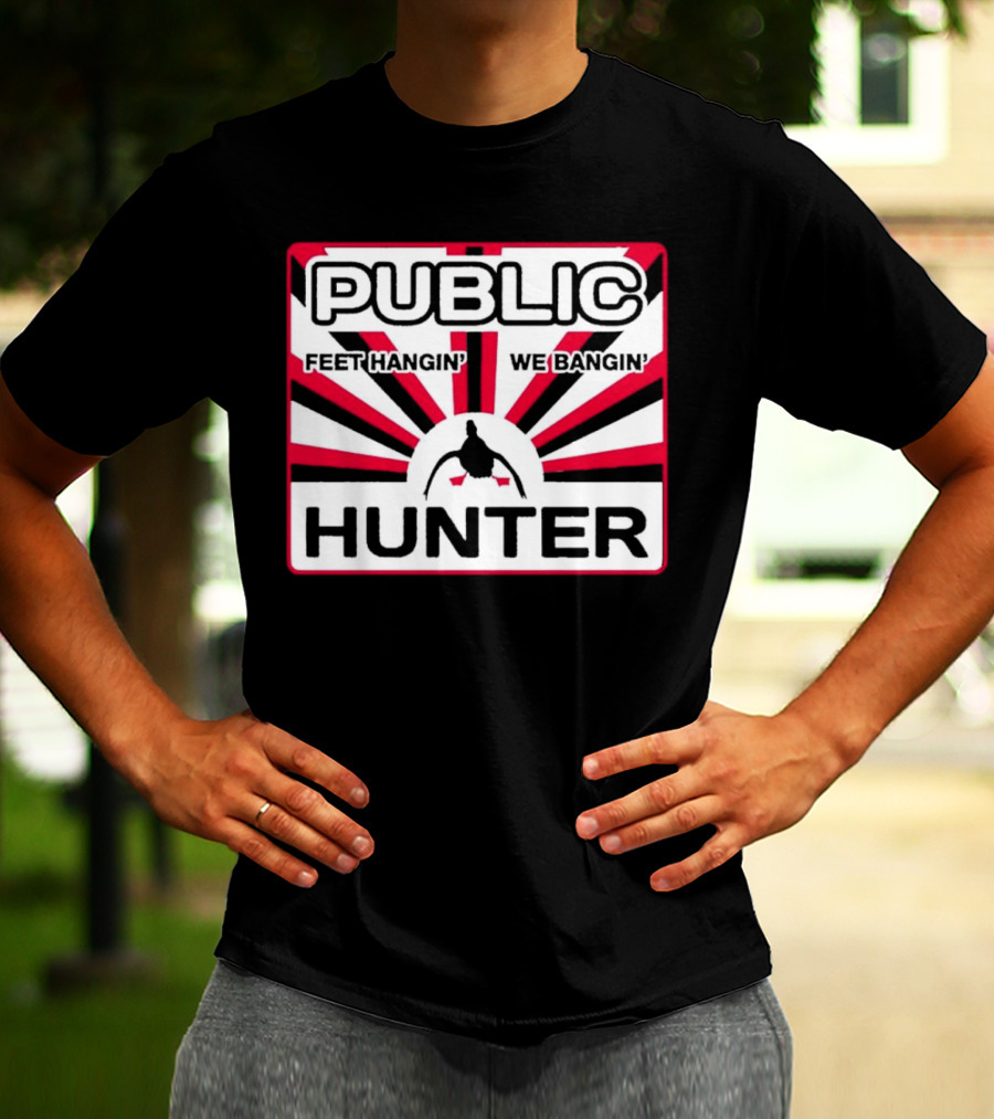 Public Hunter Feet Hangin' We Bangin' Retro Sunburst T-Shirt