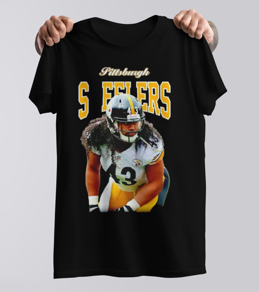 Pittsburgh Steelers Troy Polamalu Retired Player Number 43 Sideline T-Shirt