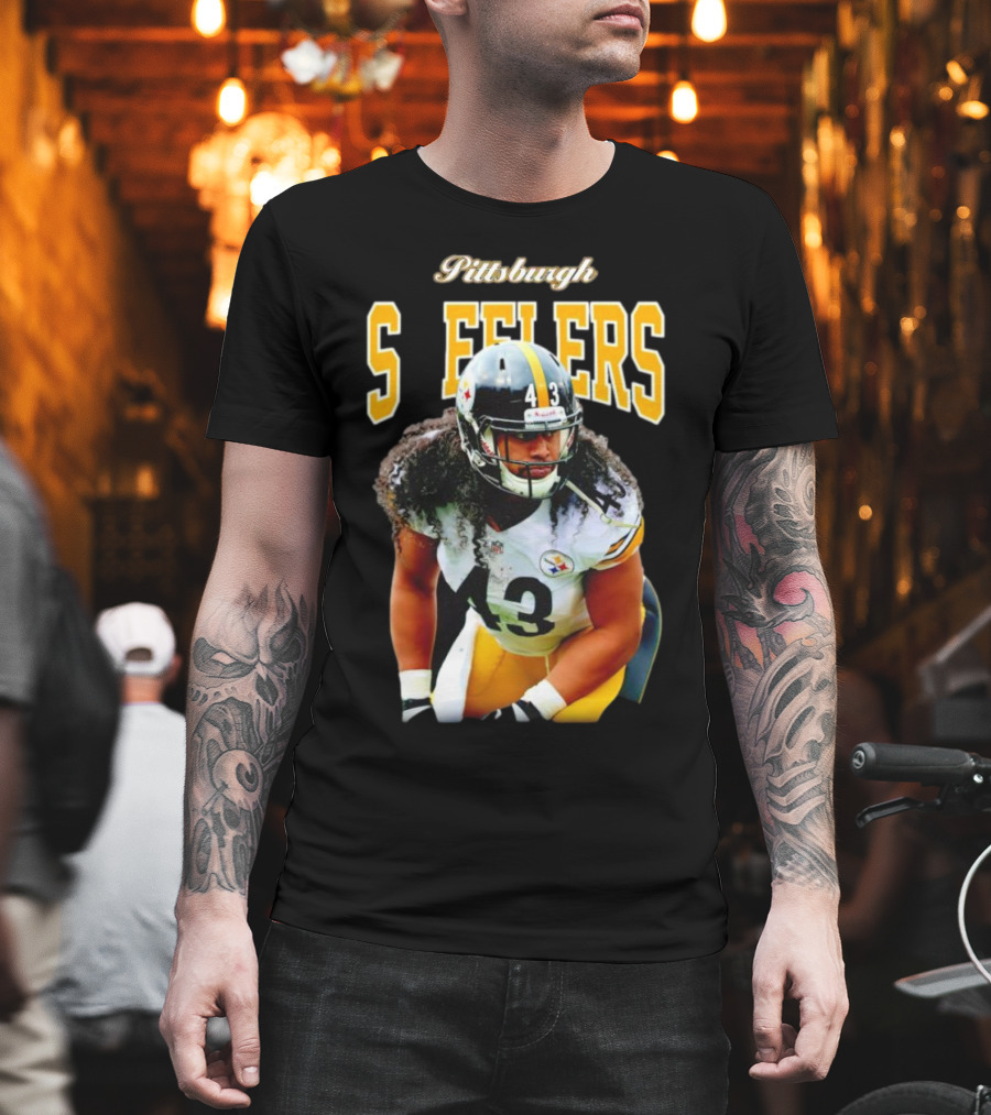 Pittsburgh Steelers Troy Polamalu Retired Player Number 43 Sideline T-Shirt