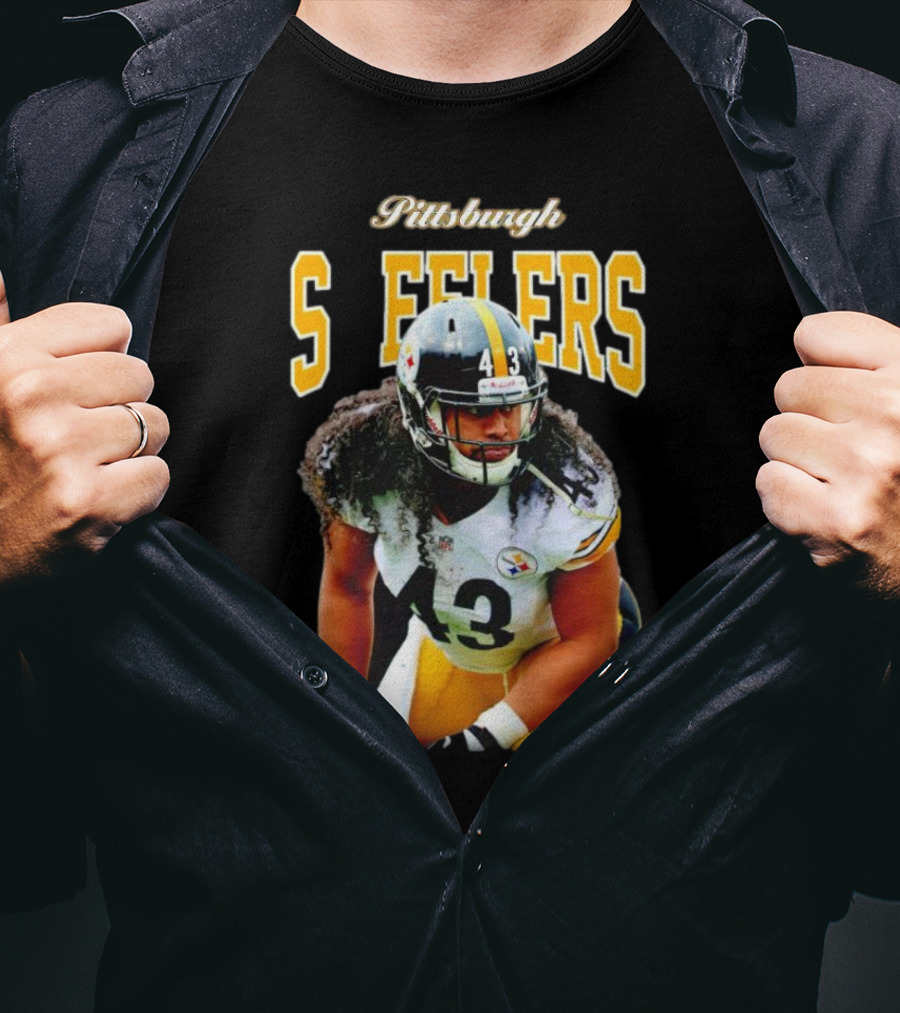 Pittsburgh Steelers Troy Polamalu Retired Player Number 43 Sideline T-Shirt