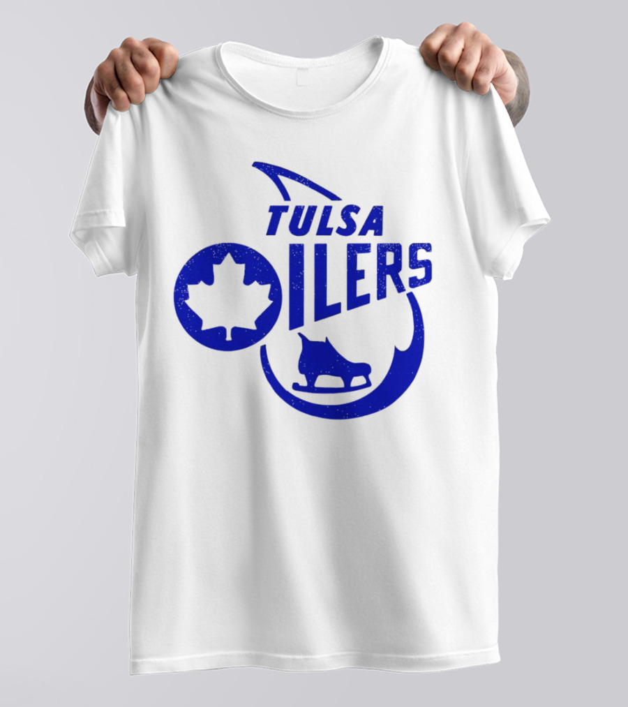 Tulsa Oilers 1982 Maple Leaf Ice Skate T-Shirt